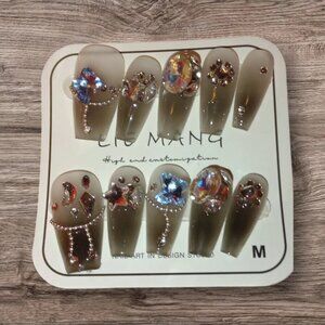 Crystal Butterfly Press-On Nails